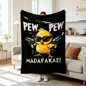 Gildan Cozy Flannel Blanket, Funny Meme Duck Anime Print, Soft Throw for Adults & Kids, Home & Travel Gift