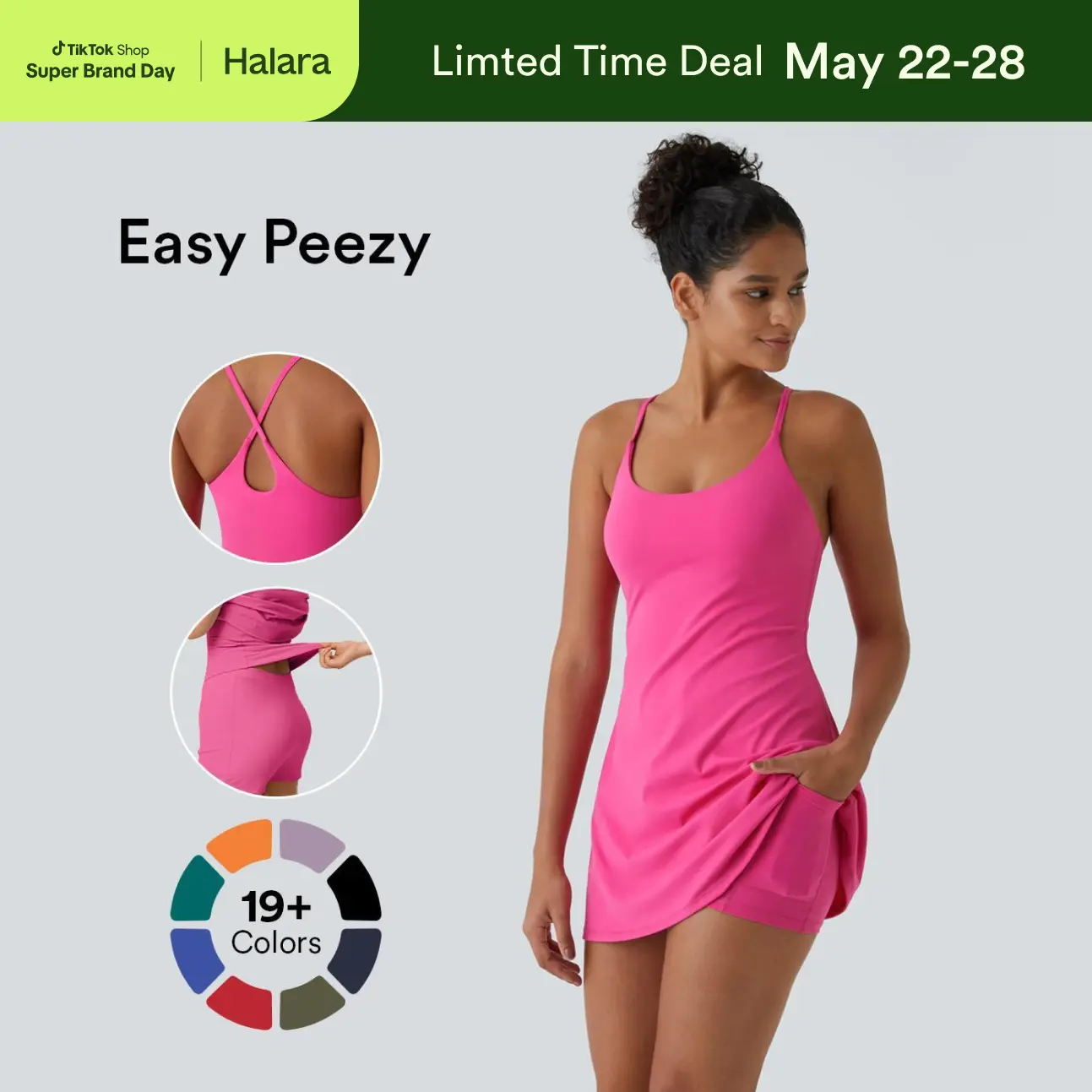 Halara Softlyzero Plush Backless Active Dress-Easy Peezy, Spring Dresses, Dance Dresses for Women #SwimWeek
