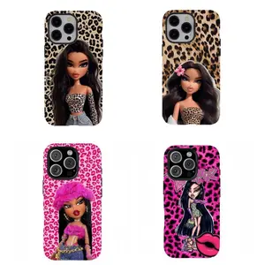 Y2K Vintage B-Bra.tz Doll Phone Case with Stylish Leopard Print Design Compatible for iPhone 17Air 16Promax 15 14 13 12 11 and for Samsung S21-S25 Perfect Gift for Fans Her/Him Girly Phone Cases