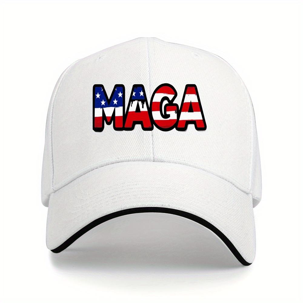 Breathable Sandwich Baseball Cap - Lightweight Polyester Adjustable Unisex Hat with Vent Design, Patriotic American Flag MAGA Print, Quick-Dry Sun Protection for Summer, Father's Day & 4th of July Gift, Casual Style, Durable Headgear
