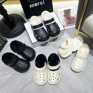 [Pair of Soft Plush Lined Shoes] A pair of comfortable plush lined shoes, super soft and warm, suitable for indoor and outdoor winter wear EVA sole flannel lining, furry thermal lining, autumn and winter style, ideal holiday gift for the Ne