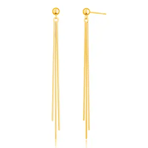 TEWIKY 14K Gold/Silver-Plated Multi-Layer Asymmetrical Tassel Earrings, Elegant Design, Precious Valentine's Day Gift, Suitable for Various Occasions