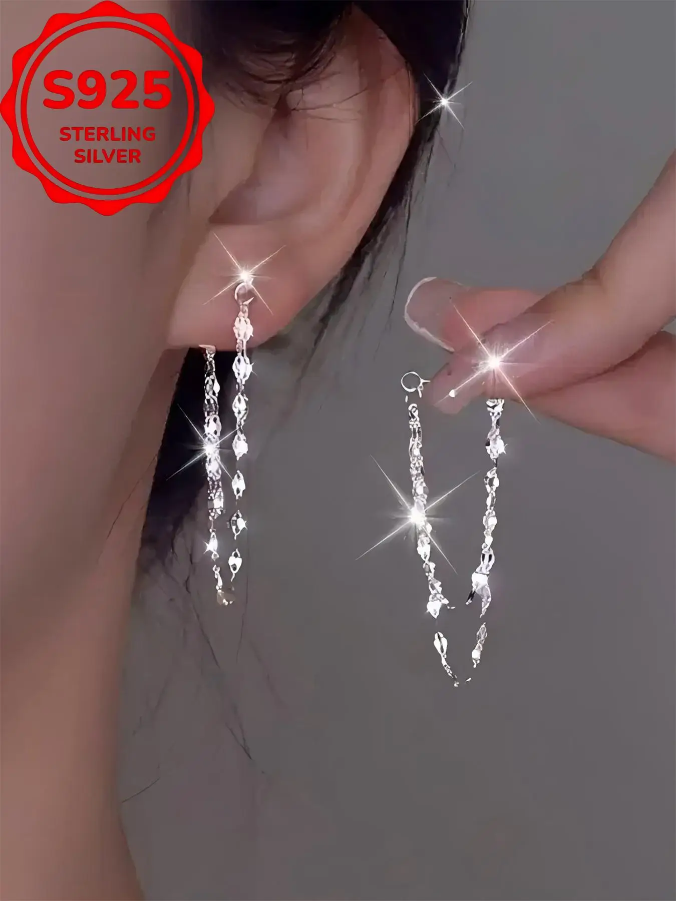 Women's Elegant Chain Design Dangle Earrings, Fashion Jewelry for Party, Daily Clothing Decor, Trendy All-match & Exquisite Jewelry for Gift