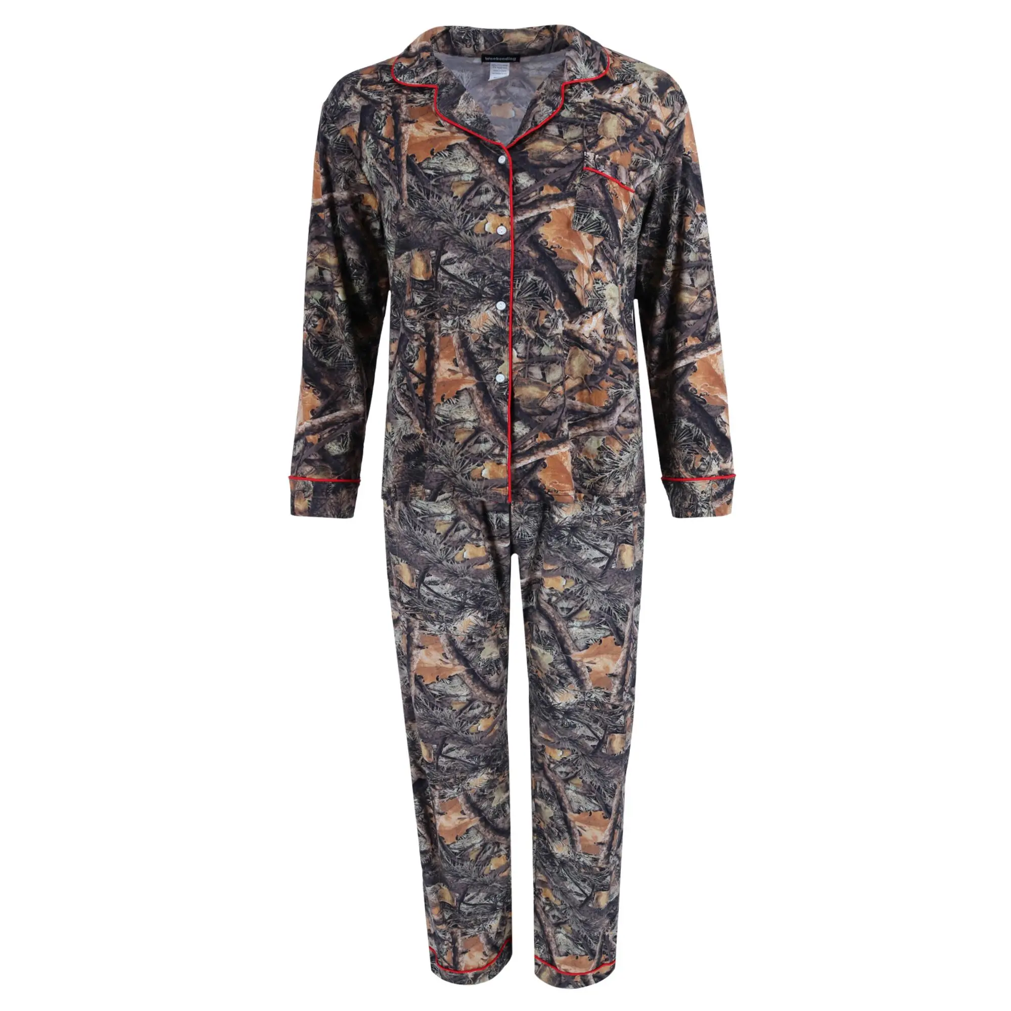 Weekending Women's Camo Print Pajama Set, Long Leg Pajama Sets, Glitter, Style, Nightwear