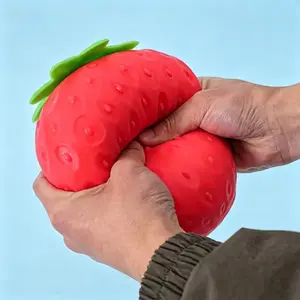 Slow Rising Strawberry Squishy Toy, Super Soft Fruit Squeeze Stress Relief Toy, Cute Realistic Strawberry Model for Kids & Adults, Perfect Children’s Day Gift