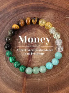 Attract Wealth and Prosperity Natural Crystal High Quality Bracelet, Quartz, East Turquoise, Peacock Stone, Perfect Gift for Friends, Crystal Bracelets