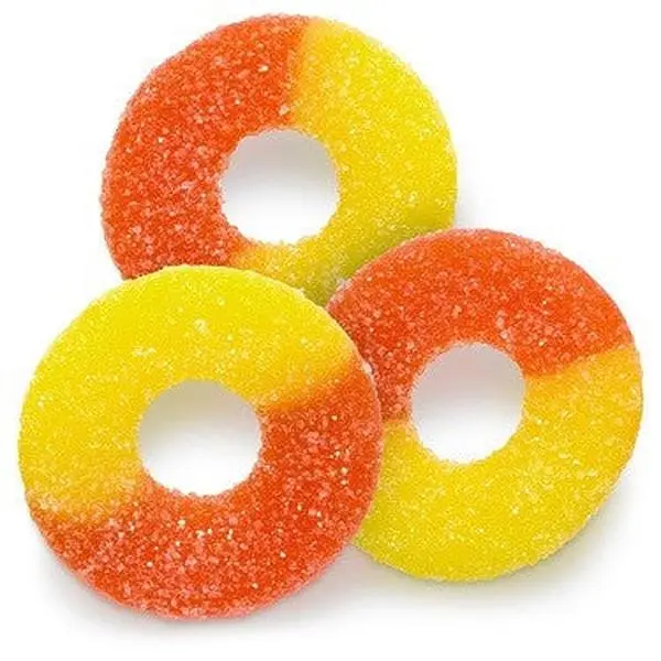 Nuts To You Bulk Peach Rings Gummy Candy - Fat-Free, Gelatin-Base, Chewable, Gluten-Free Sweet Snack