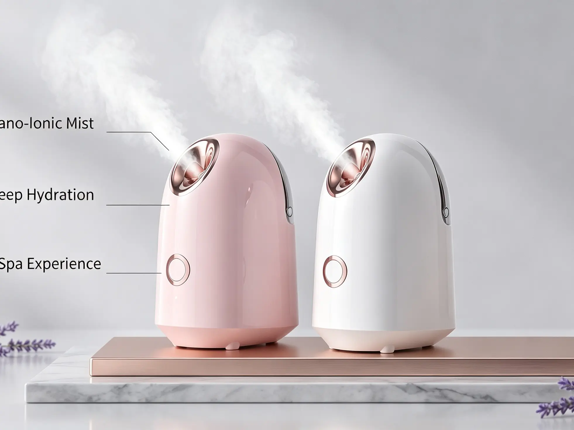 Portable Ionic Nano Mist Sprayer with LED Light & Hot Function - Professional Desktop Facial Steamer, Beauty Equipment for Facial Spa