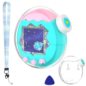 OAJ Hard TPU Clear Protective Case for Tamagotchi Paradise - Full-Body Cover, Strap for Tamagotchi Electronic Pet, Comes with Lanyard - Clear