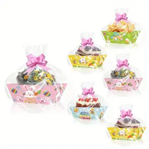 Easter DIY Gift Packaging Set, 12-Piece Easter Egg Bunny Chick Tray & Opp Bag, Perfect for Holiday Gifts, Candy & Snack Decoration, Party Favors Assortment, Party Favor Packs