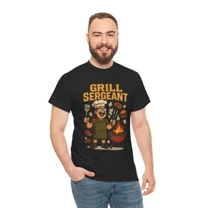 Grill Sergeant T-Shirt | Fun Cooking Tee for BBQ Lovers, Backyard Cookouts, Father's Day Gift, Funny Foodie Apparel
