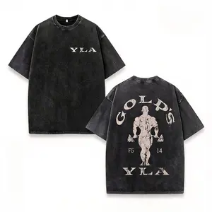 Men’s Vintage Gym Graphic T-Shirt YLA Front & Back Print – Retro Y2K Streetwear Tee for Summer Daily Wear, Gym, Casual Outfits – Gift for Fitness Lovers