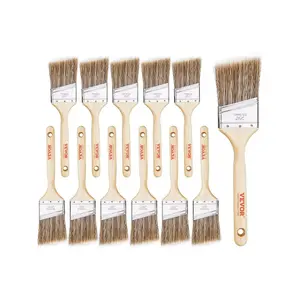 fathersdaygift VEVOR Paint Brushes, 12 Piece Angle Paint Brush, Treated Wood Handle, Paint Brush Set for All Latex and Oil Paints Stains, Wood Stain Brushes for Cabinets, Walls, Fences, Interior Exterior Use
