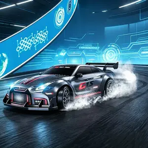 1:18 Remote Control Race Car Toy, Spray Exhaust, Grand Touring Model Car Electric Sport Racing Hobby Car Birthday Gift