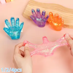 Creative Fun Hand Squishy Decompression Squeeze Stress Relief Toy, Colorful Soft Tpr Stretchable Sensory Toy, Anti-Anxiety Relaxation Gift for Holidays