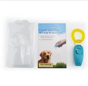 2 - in - 1 Dog Clicker and Whistle Tool,Colorful Dog Clicker & Whistle for Training,Positive Reinforcement Dog Clicker Trainer,Portable Dog Training Clicker + Whistle