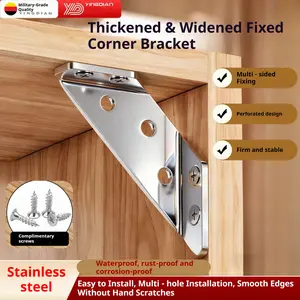 Thick Stainless Steel 90-Degree Triangle Bracket, Sturdy Corner Bracket, Cabinet Shelf Support Hardware, Multi-Functional Right Angle Fixer, Reinforced Kitchen Organizer
