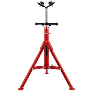 Father's Day Gift VEVOR Pipe Jack Stand with 2-Ball Transfer V-Head 6mm Thickness and Folding Legs 1300LB Welding Pipe Stand Adjustable Height 28-52IN 1107S-type Pipe Jacks for Welding