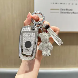 for BMW Key Fob Cover,TPU Key Shell-Compatible With X1 X3 X4 X5 X6 1 2 4 5 6 7 M3 M5 M6 GT3 GT5 G30 F10 F15 F16 F20 Key Chain