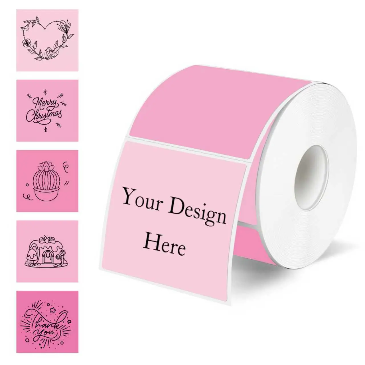 STARBOLING Pink Gradien-Square 2"x2" Square Direct Thermal Labels, 300 Colorful Self-Adhesive Waterproof Perforated Sheet Labels & Stickers with Easy Separation, Ideal for Office Supplies, Square Labels