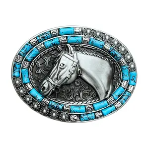 Cowboy Belt Buckles for Men Women Howard Cool Horse Head (Silver/Bronze)