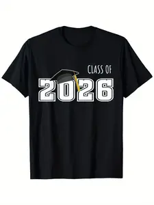 A 2026 Graduation T-Shirt - Featuring a Vintage Graduation Cap Design - Made from Breathable Fabric, Suitable for Graduation Parties, Proms, And College Wear - a Humorous Gift for Parents, Available in Black (Machine Washable) - Comfortable Print