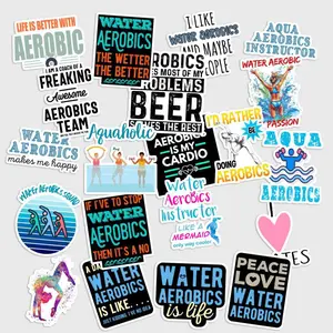 Sticker Pack 20 Aerobics Fitness Vinyl Sticker, Cardio Dance Workout Decal for Laptop