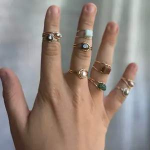 Single Pearl Wire Wrapped Ring - Elegant Design with Pearl Accents and Simple Band