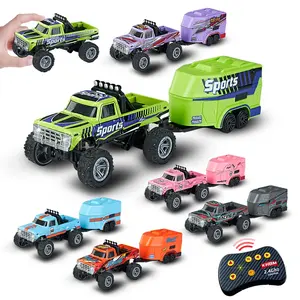 1:64 Bigfoot Remote Control Car with Cargo Box, Directional Control Forward Backward with Lights, Suitable for Ages 6+, Holiday Gift Choice