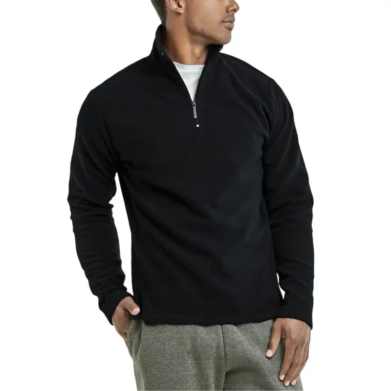 Men’s Polar Fleece Fabric Quarter-Zip Pullover, Lightweight Longsleeves Coat, Plain Outdoor Outerwear for Spring Fall Winter, S-3XL Regular Big & Tall Casual Tops