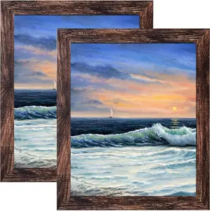 LUCKYLIFE 8X10 Picture Frame Brown for Wall Mounting or Tabletop Display, 2 Pack