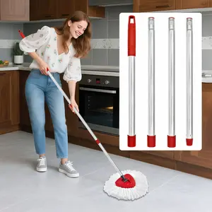 1Pc Stainless Steel Replacement Handle for Vileda O-Cedar Spin Mop Easywring 1-Tank & 2-Tank Systems, Easy To Assemble, High Quality Durable Kitchen Bathroom Cleaning Tool, Spin Mop Replacements