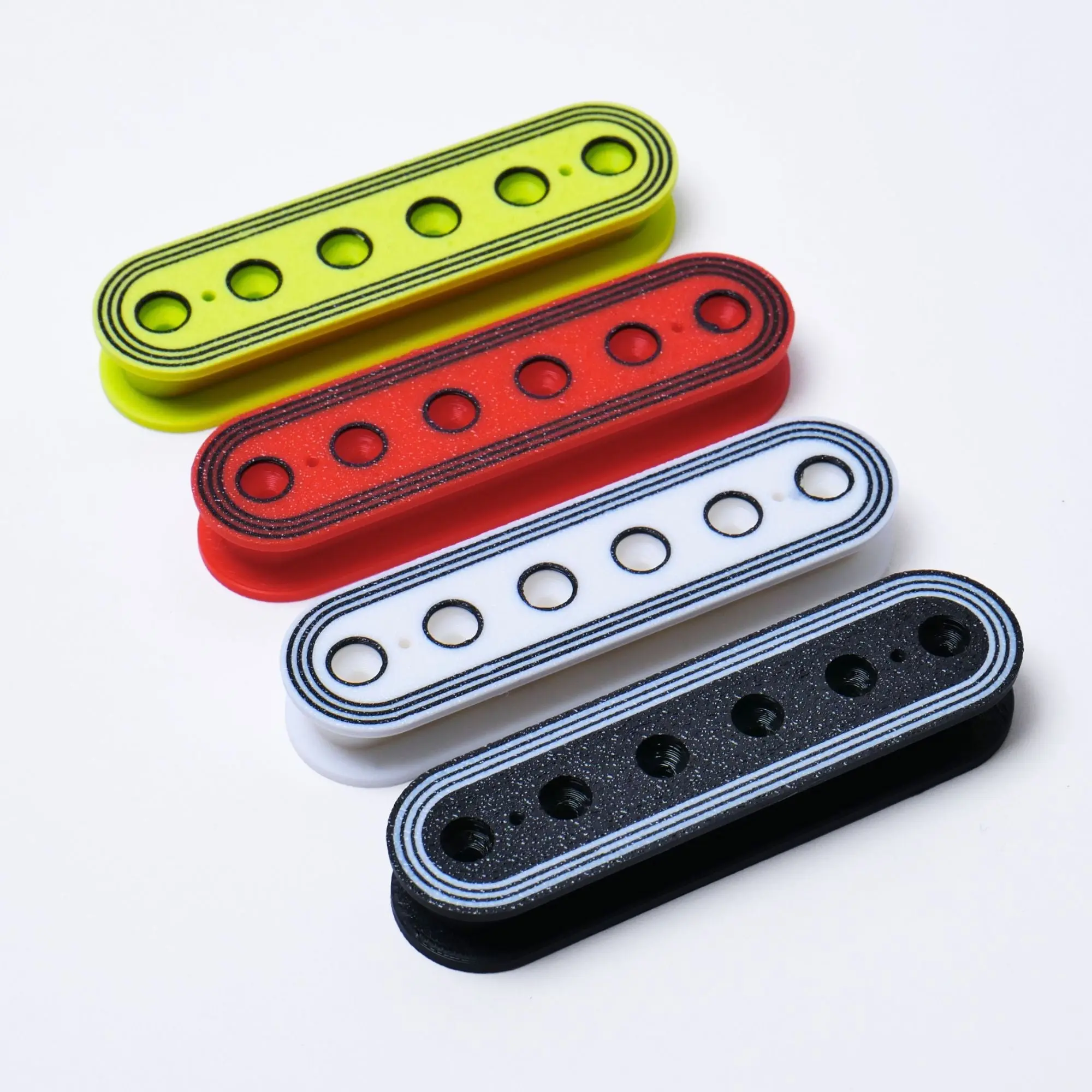 Custom ABS Humbucker Pickup Bobbins, Deco Style, 50mm/52mm Pole Spacing - Slug Side, Screw Side & Sets