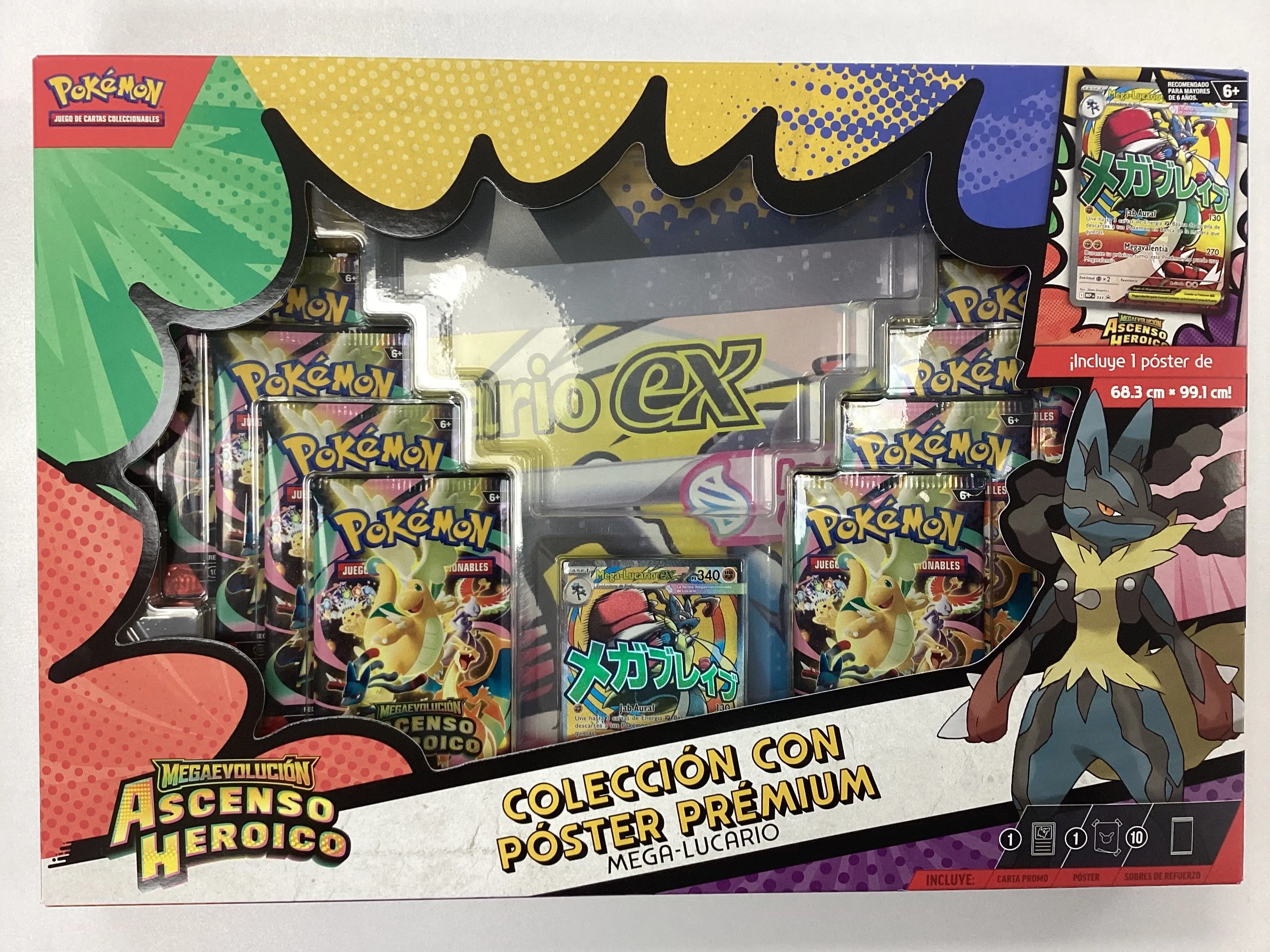Spanish Version Pokemon TCG: Mega Evolution - Ascended Heroes - Premium Poster Collection - Mega Gardevoir/Lucario
