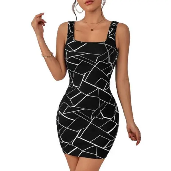 black bodycon wedding guest dress - TikTok Shop