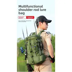 Anti-splashing Luya bag Multifunctional large-capacity dry and wet separation fishing bag Can be mounted with sling fishing gear Backpack