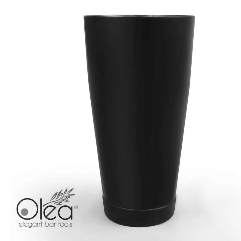 Olea™ Weighted Stainless Steel Cocktail Shaker Tin - 28oz Matte Black, 3.5"-Rim Diameter, 7"-Height, Weighted Base, Durable Bar Utensil for Master Mixologist Beverage Preparation