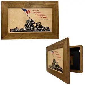 Bellewood Designs Iwo Jima Flag Raising Decorative Secure Gun Storage Cabinet Boxes Gift