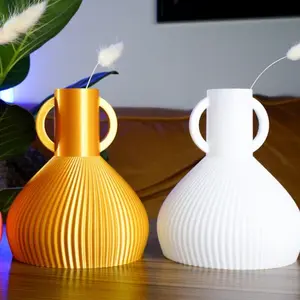 Grecian 3D Printed Vase - Matte Floral Decor for Home