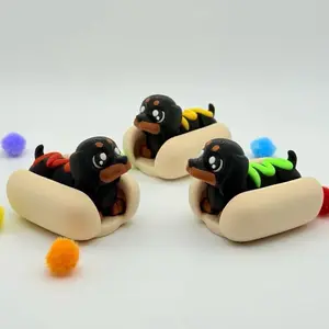 Baby Hotdog Dachshund | 3D Printed | Articulated Collectible for Desk Decoration