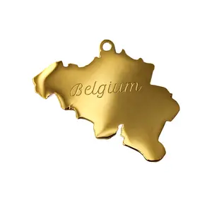Belgium Shaped Charm Pendant Bracelet, Necklace, or Earrings, Country Charm, Travel Charm