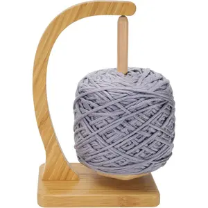 Yarn Holder for Crocheting and Knitting - Magnetic Wooden Yarn Holder Spinner, Ideal for Crochet Accessories, Knitting Accessories, Cool Gifts for Crocheters and Knitting Lovers （Natural）