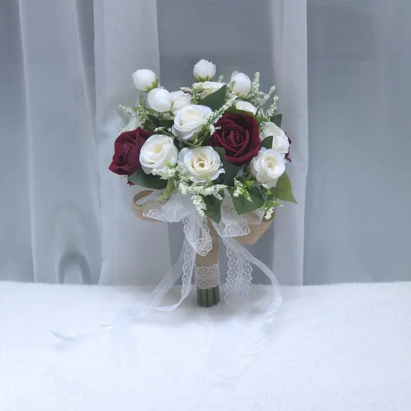 168 Artificial Flowers Western Wedding Bride Bridesmaid Handheld Bouquet Lace Ribbon Bouquet Outdoor Photography Props 168 Artificial Flowers Western Wedding Bride Bridesmaid Handheld Bouquet Lace Ribbon Bouquet Outdoor Photography Props
