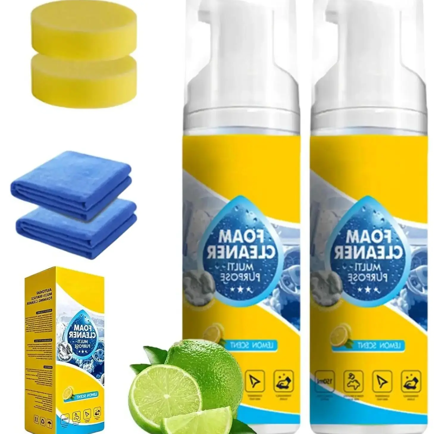 4-in-1 Multi-Enzyme Foam Spray Cleaner - Heavy Duty Deep Cleaning House & Car Detailing Products, Stain Removal for Car Interior & Sofa,outdoorfun Car Detailer