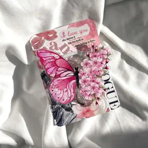 Pink Butterfly Cherry Blossom Phone Grip | Cute Floral Aesthetic Phone Stand | Coquette Sakura Flower Phone Holder | Vintage Cottagecore Acrylic Griptok Loop