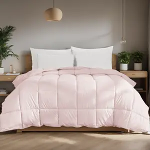 Cloud-Like Pink Comforter | Soft, Warm & Fits Every Bed Microfiber All-Season scandinavian sleep method bedding summer quilt dreamy duvet marshmellow polka dot pattern bedding set luxury down covers Luxurious Goose Feather blanket insert