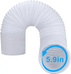 5.9 Inch Air Conditioner Exhaust Pipe, 59" Length Portable Air Conditioner Vent Hose, Replacement Mobile AC Unit 6" Vent Pipe for LG Hisense Haier Delonghi Air Conditioning PartsGift.