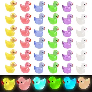 Household daily necessities Pack of 36 Tiny Ducks Little Glow in The Dark Plastic Duck Mini Resin Ducks for Garden Decorations, Dollhouse Miniatures, Crafts Ornaments(Luminous)