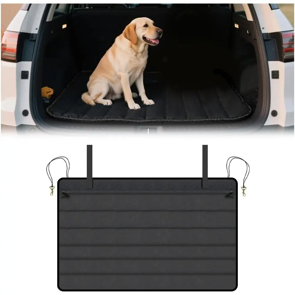 Cotton Oxford Cloth Car Rear Bumper Guard - 38x25in Foldable Cargo Protector Mat, Universal Fit for Cars/SUVs/RVs, Scratch Shield, Impact Buffer, 1-Person Install Auto Trunk Pad for Loading-Unloading Use