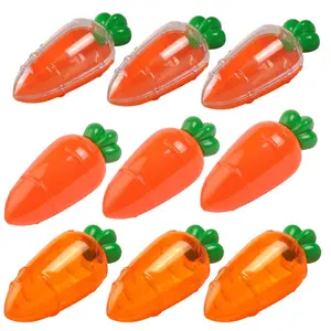 3count Easter Carrot Containers Orange Plastic Easter Carrot Shape Fillable Treat Candy Boxes Baby Shower Favor Easter Party Decor